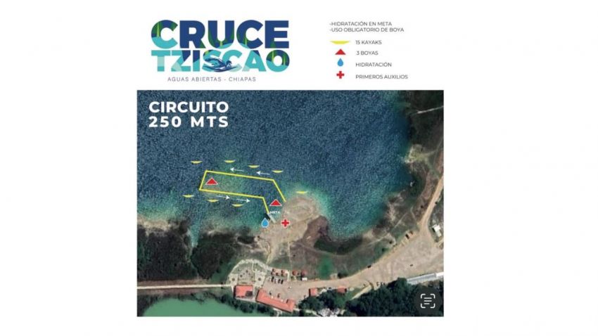 9ª EDICIÓN CRUCE TZISCAO AGUAS ABIERTAS CHIAPAS  Ruta