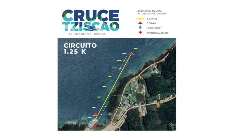 9ª EDICIÓN CRUCE TZISCAO AGUAS ABIERTAS CHIAPAS  Ruta