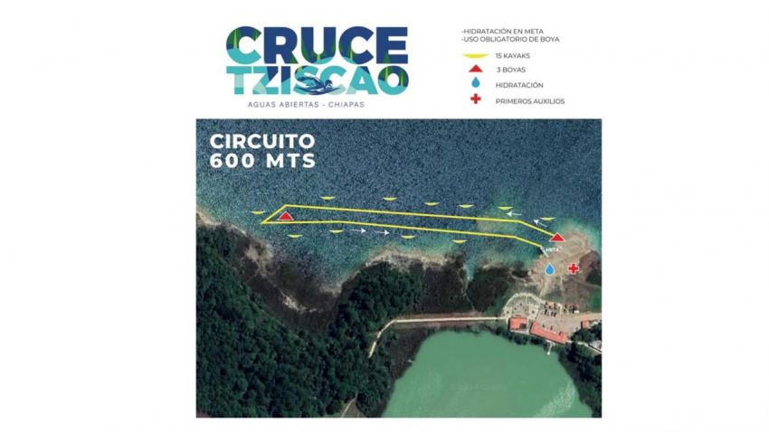 9ª EDICIÓN CRUCE TZISCAO AGUAS ABIERTAS CHIAPAS  Ruta